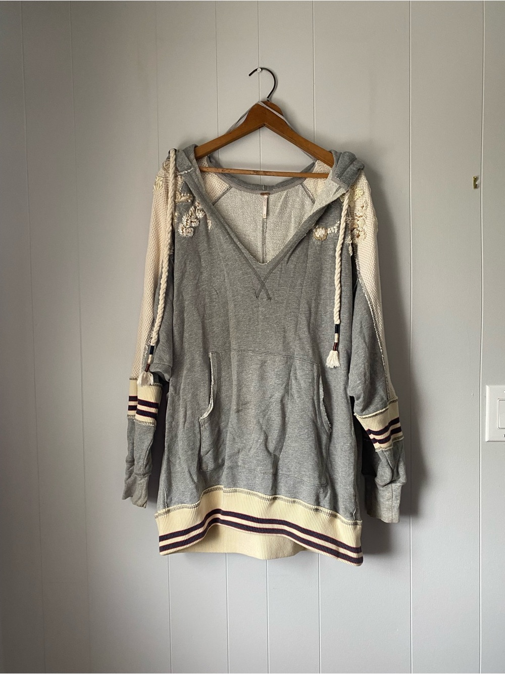 ‼️RARE‼️Free People Encrusted Floral Embroidered Hoodie